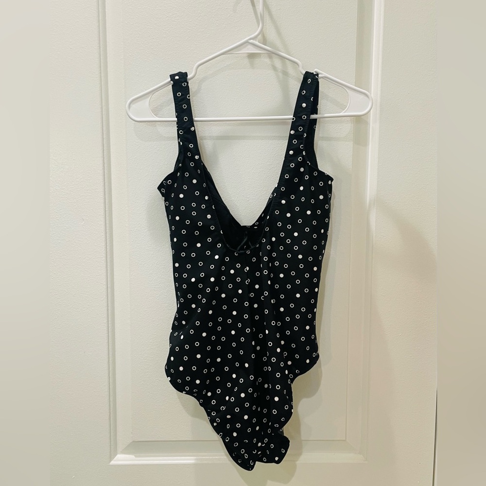 Miraclesuit Black One-Piece Swimsuit with White Dot Print - Picture 4 of 5
